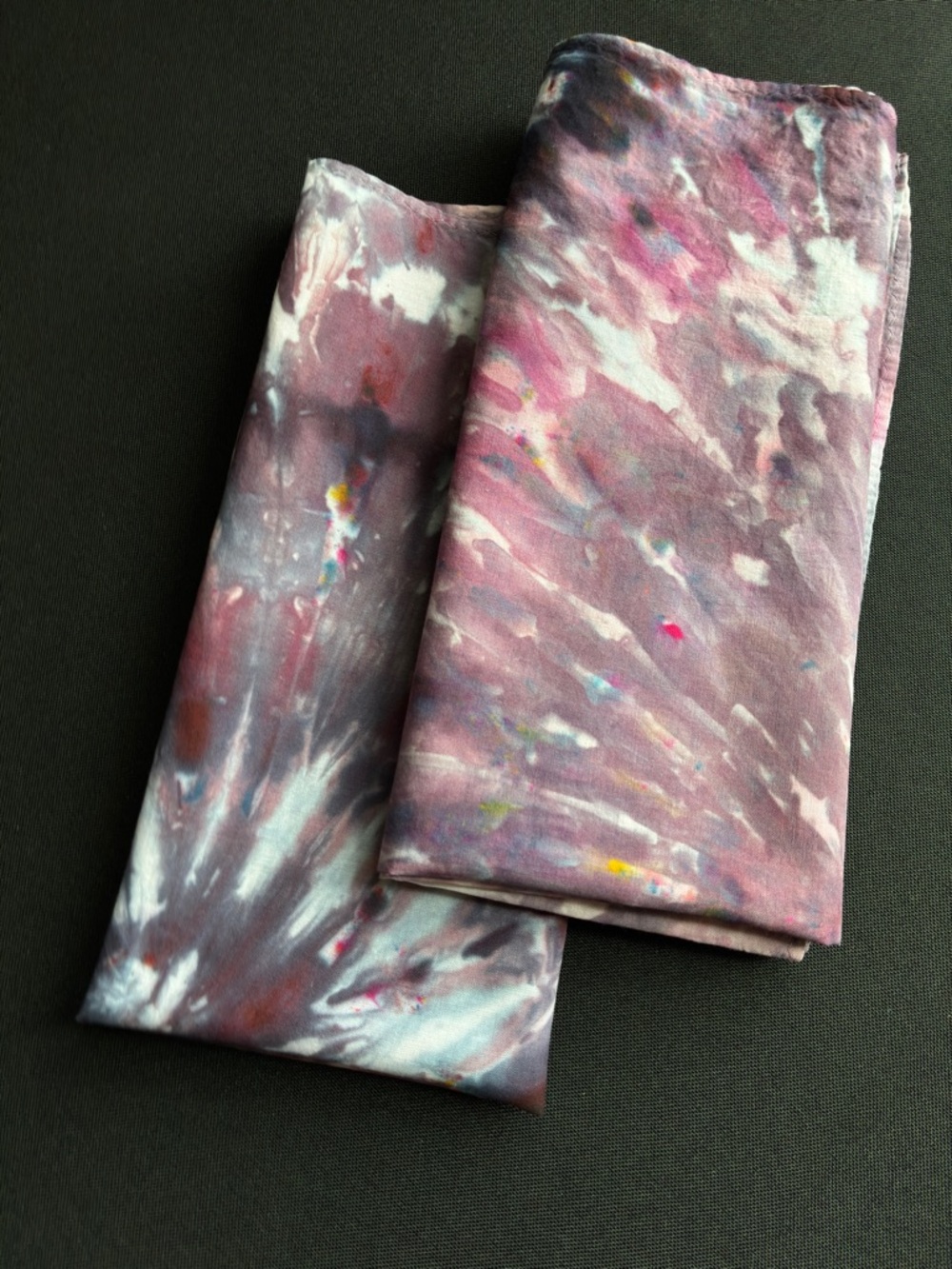 Ice Tie-Dye Purple Pink Small Bandana Handkerchief